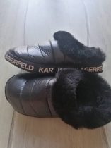 Karl Lagerfeld fekete szőrös papucs (31)