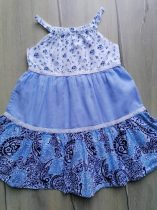 Nutmeg ruhácska pántos, kék, virág mintás (98)
