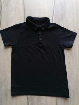 Primark póló fekete színű, galléros, gombos (122)