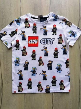 Next póló fehér, Lego City mintás Új-címkés (128) 