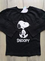   Next póló h.ujjú fekete, Snoopy mintás Új-címkés (110)