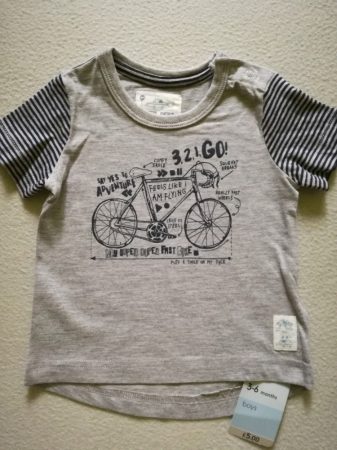 Mothercare póló, bicikli mintás ÚJ-címkés (68)