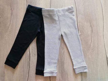 F&F leggings szett 2db-os csíkos, fekete színű Új-címkés (86)