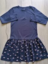 Retro ruhácska s.kék színű, szivárvány mintás (140)
