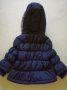 Tricky Tracks kék-rózsaszín kabát szőrös kapucnival (74)