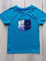 Cat&Jack póló, simogatós flitteres cica mintás (116)
