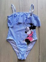   Disney fürdőruha kék csíkos, Minnie mintás Új-címkés (128/134)