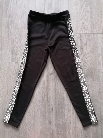 Matalan leggings simogatós flitteres fekete-fehér Új-cimkés (116)