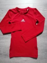 Adidas edző póló h.ujjú, piros színű (128)