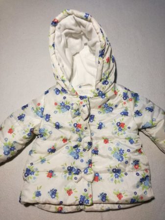 Bluezoo fehér alapon kék virágmintás kabát (68)